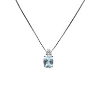 Collana Promesse Donna Vita in Oro bianco Acquamarina 0.30 Ct PA15 - PA15